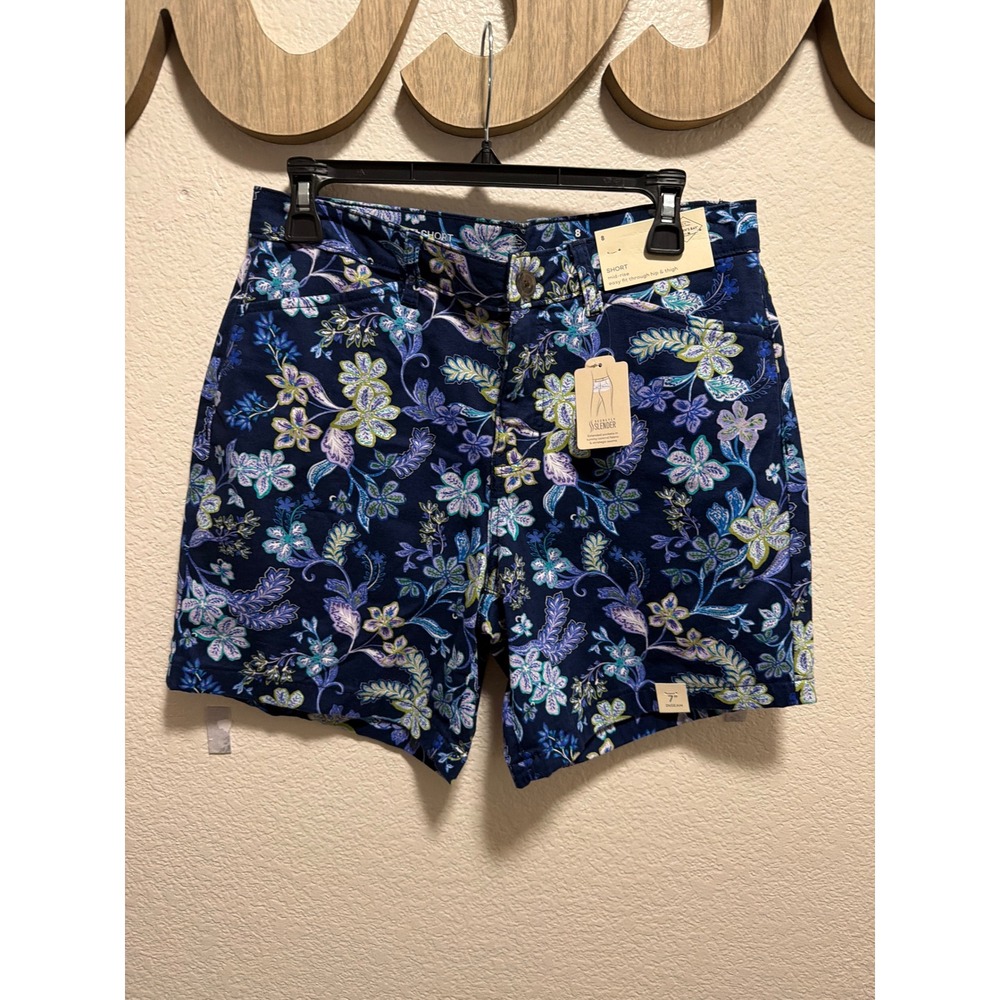 St. John's Bay Floral Blue shorts Size 8